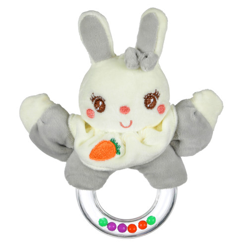 Мягкая игрушка с погремушкой Кролик (серый)
