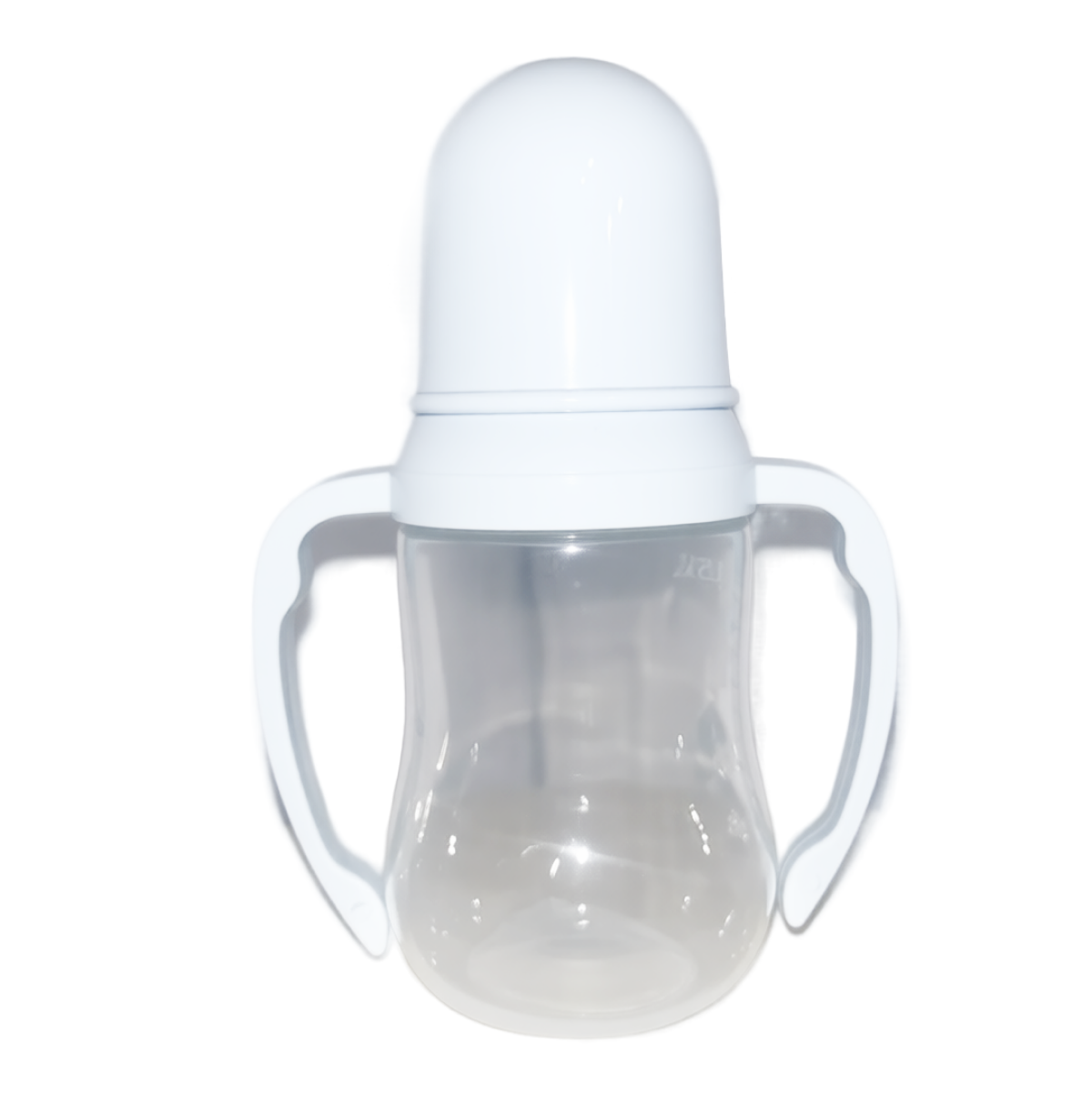 Бутылочка с ручками 125мл. узкое горлышко (голубой)