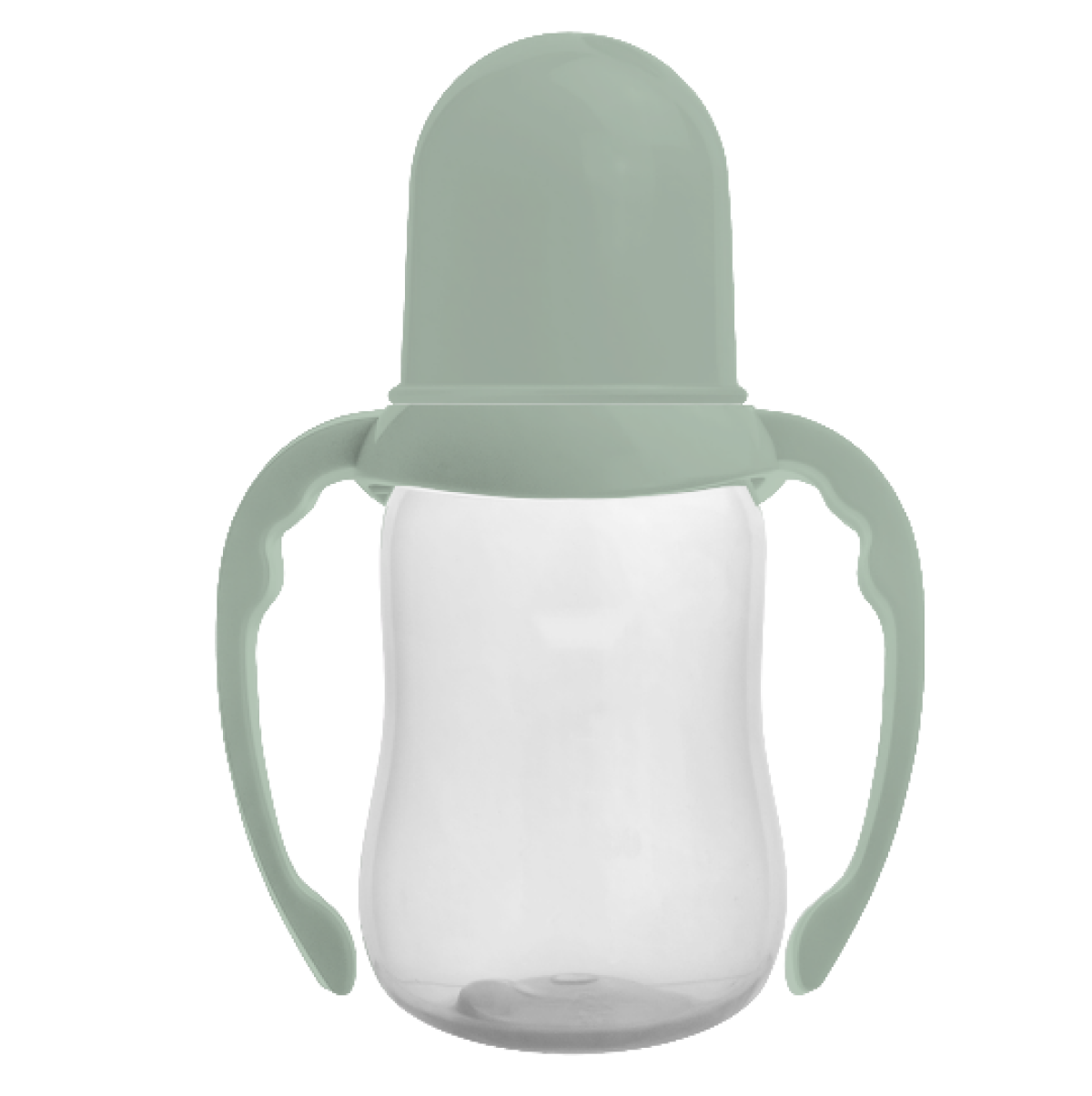 Бутылочка с ручками 125мл. узкое горлышко (зеленый)