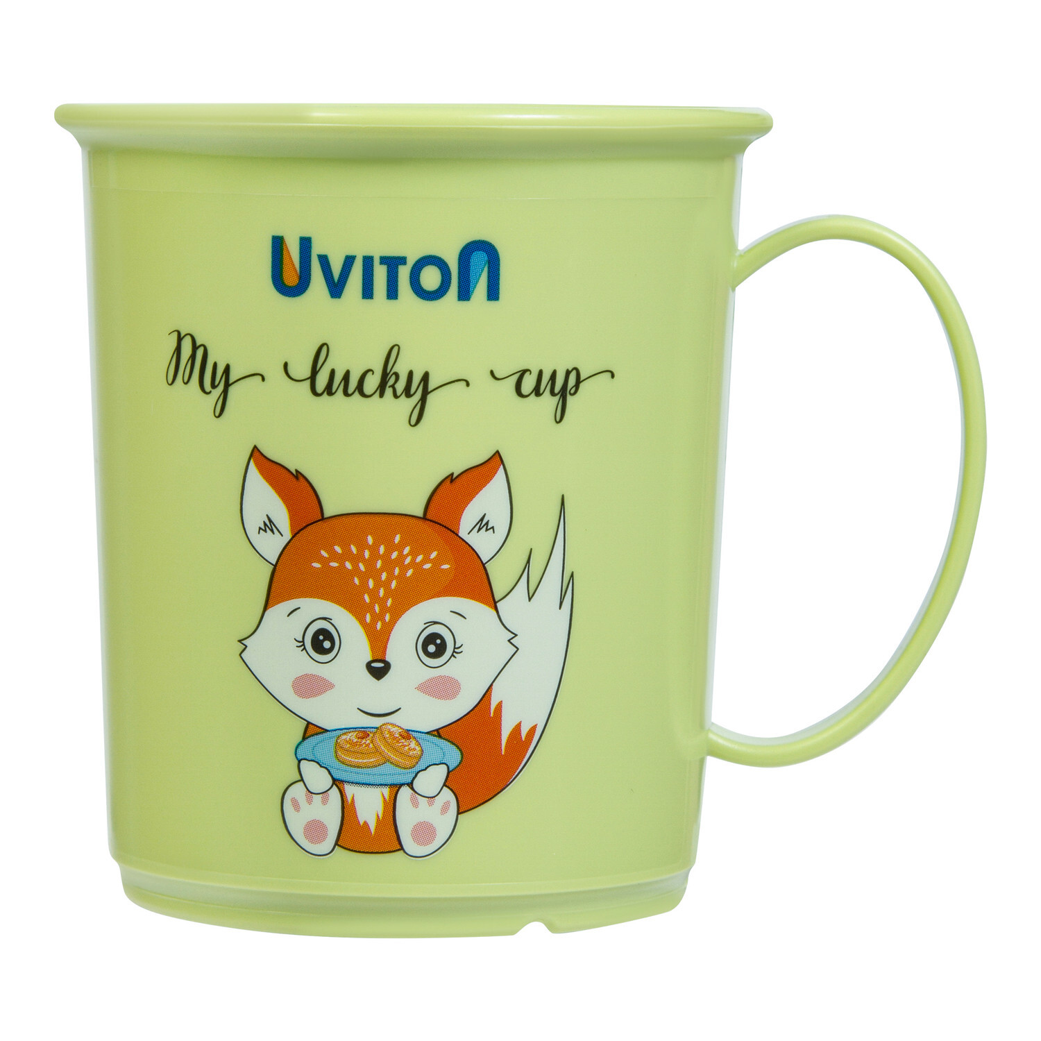 Кружка с ручкой для самостоятельного питья (салатовая)